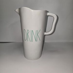 Rae Dunn White 'Drink' Pitcher